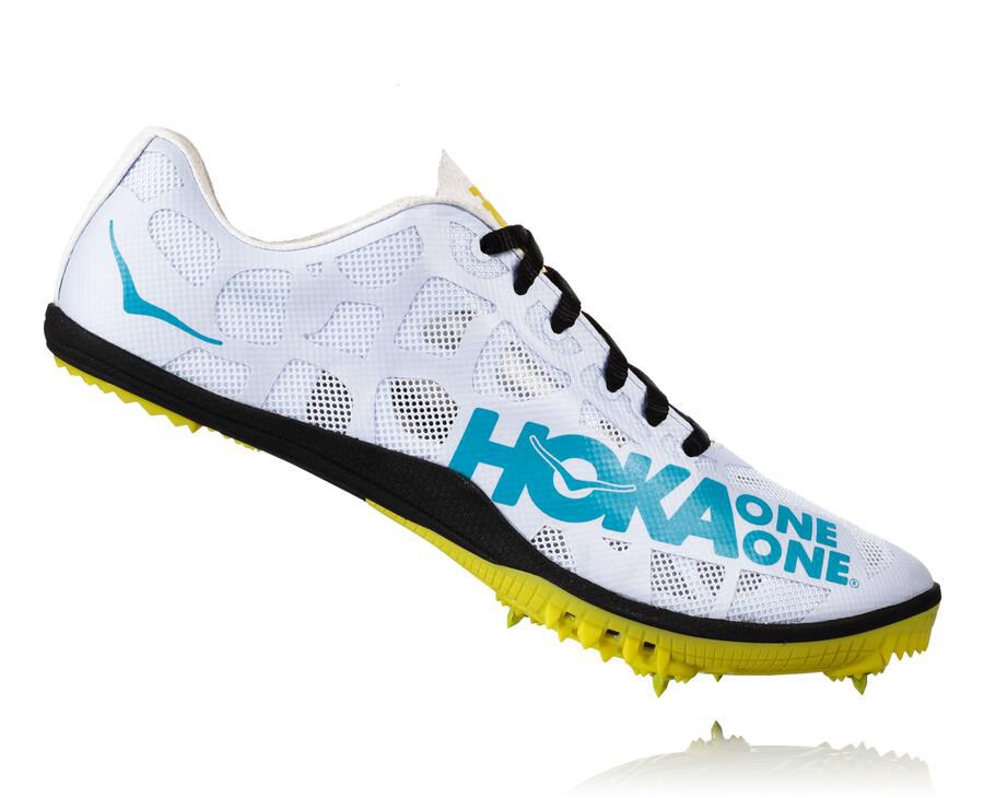 Hoka One One Çivili Koşu Ayakkabısı Erkek Beyaz/Mavi - Rocket X - XW5948263